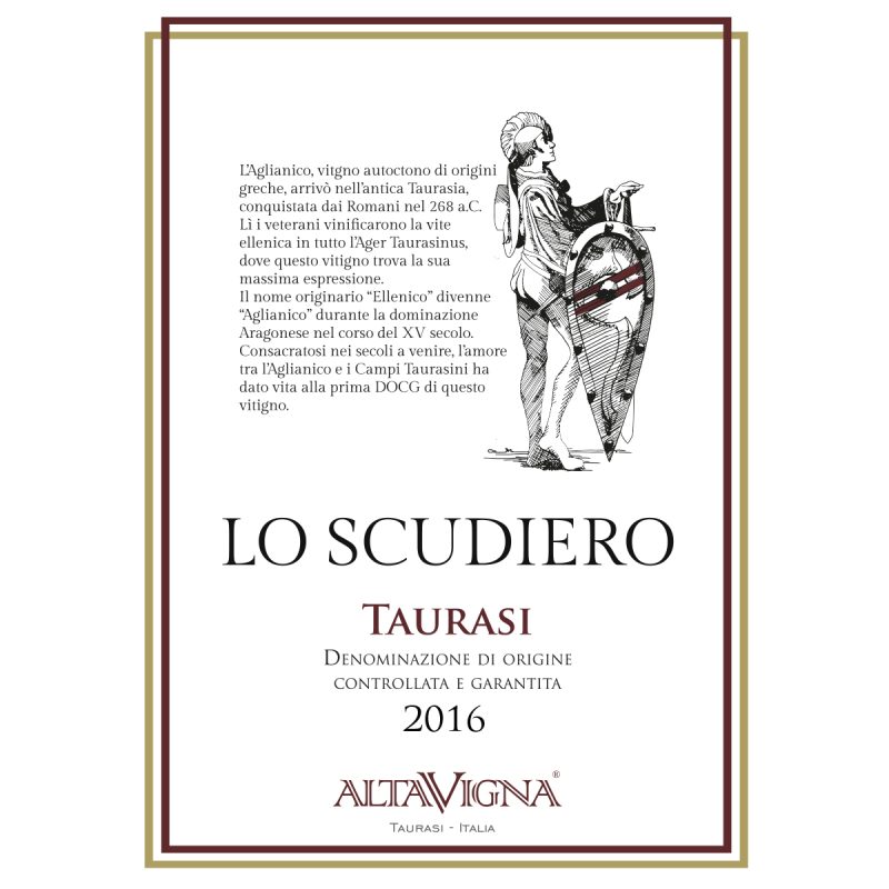 Progetto grafico etichetta Lo Scudiero Altavigna